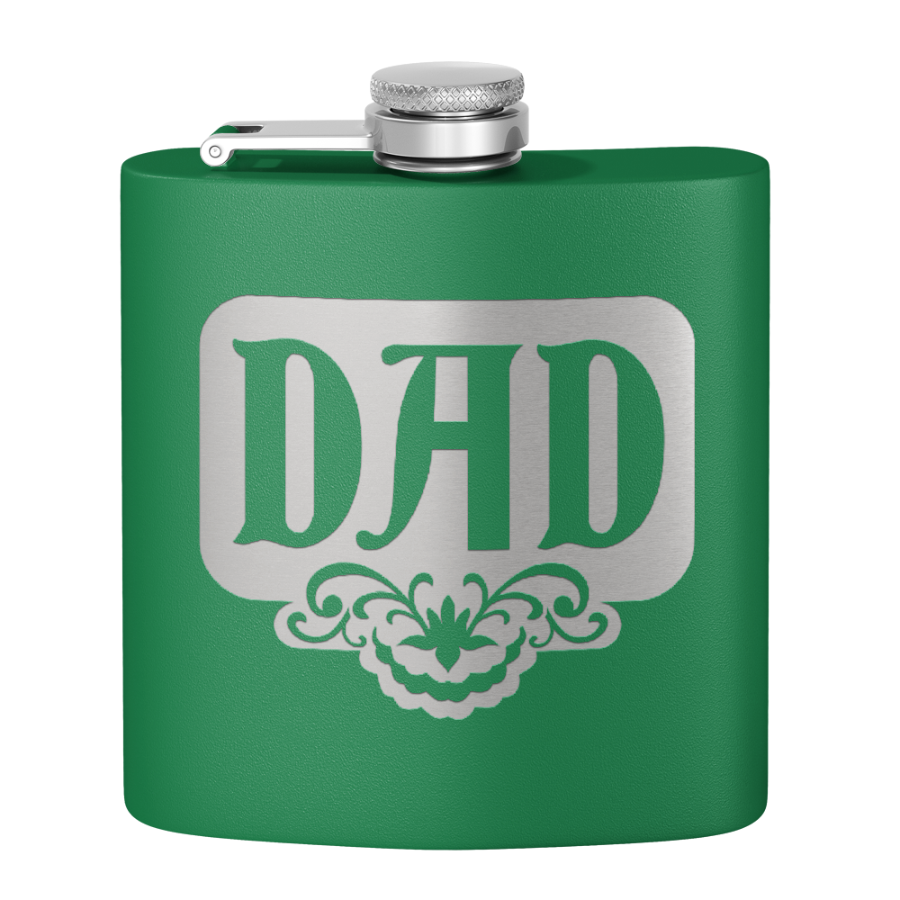 Dad Design 6oz Stainless Steel Hip Flask