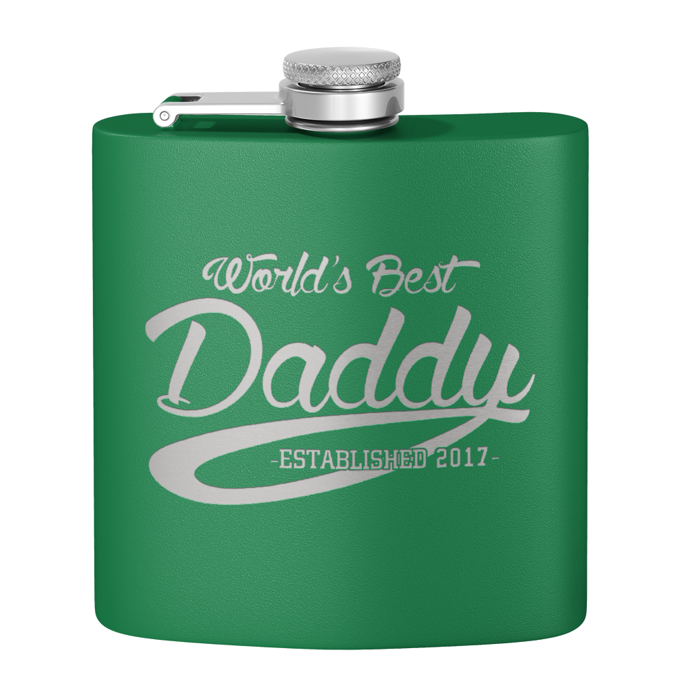 World's Best Daddy 6oz Stainless Steel Hip Flask