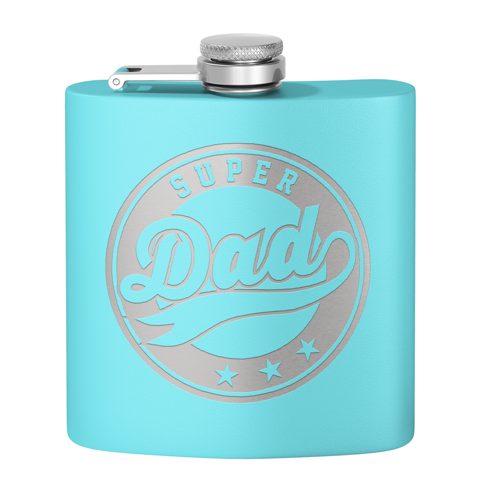 Super Dad 6oz Stainless Steel Hip Flask