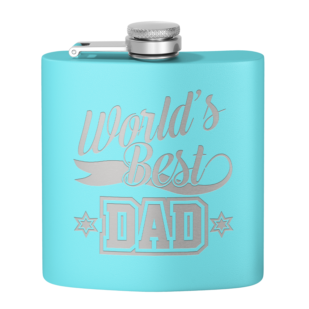 World's Best Dad 6oz Stainless Steel Hip Flask