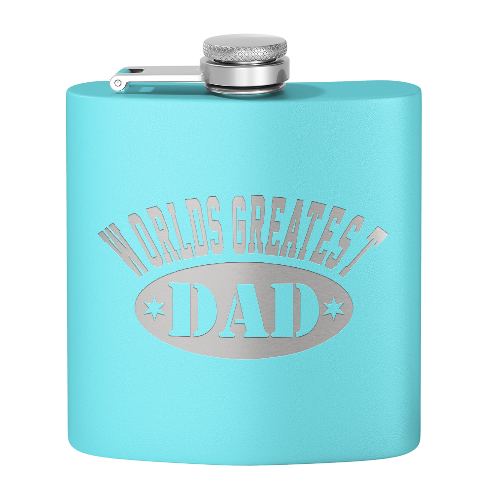 World's Greatest Dad 6oz Stainless Steel Hip Flask