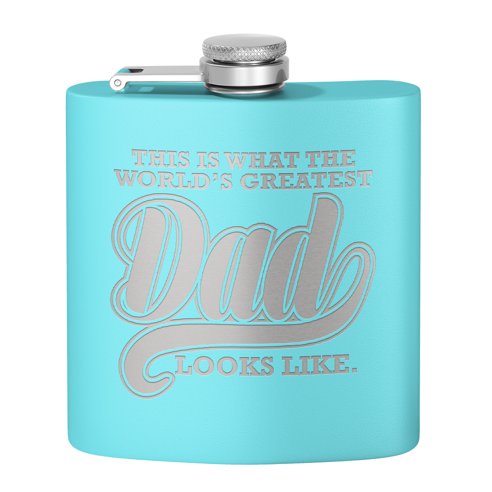 This is what the World's Greatest Dad Looks Like 6oz Stainless Steel Hip Flask