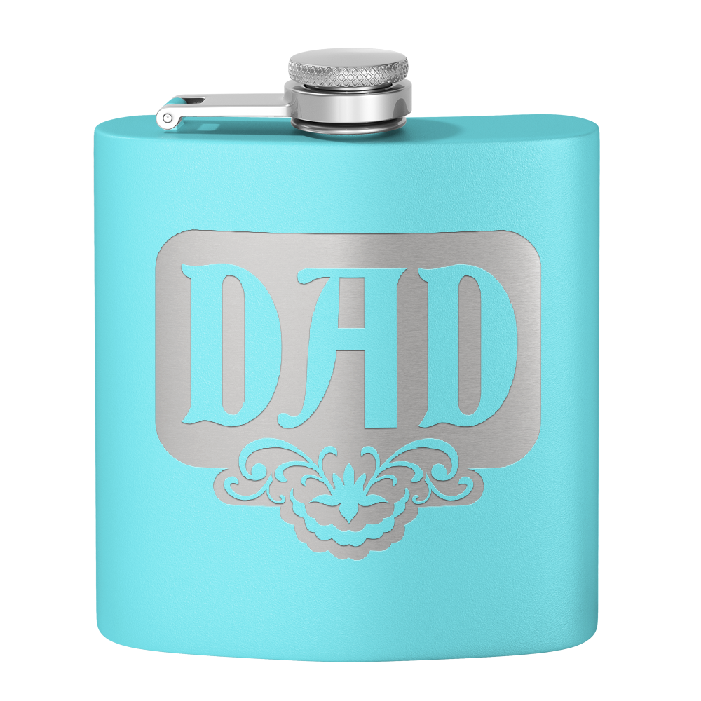 Dad Design 6oz Stainless Steel Hip Flask