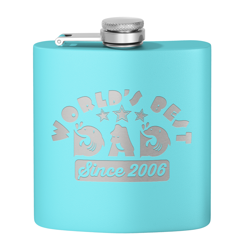 World's Best Dad Since 6oz Stainless Steel Hip Flask