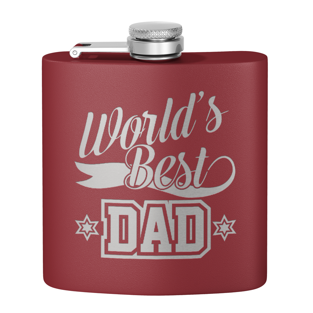 World's Best Dad 6oz Stainless Steel Hip Flask