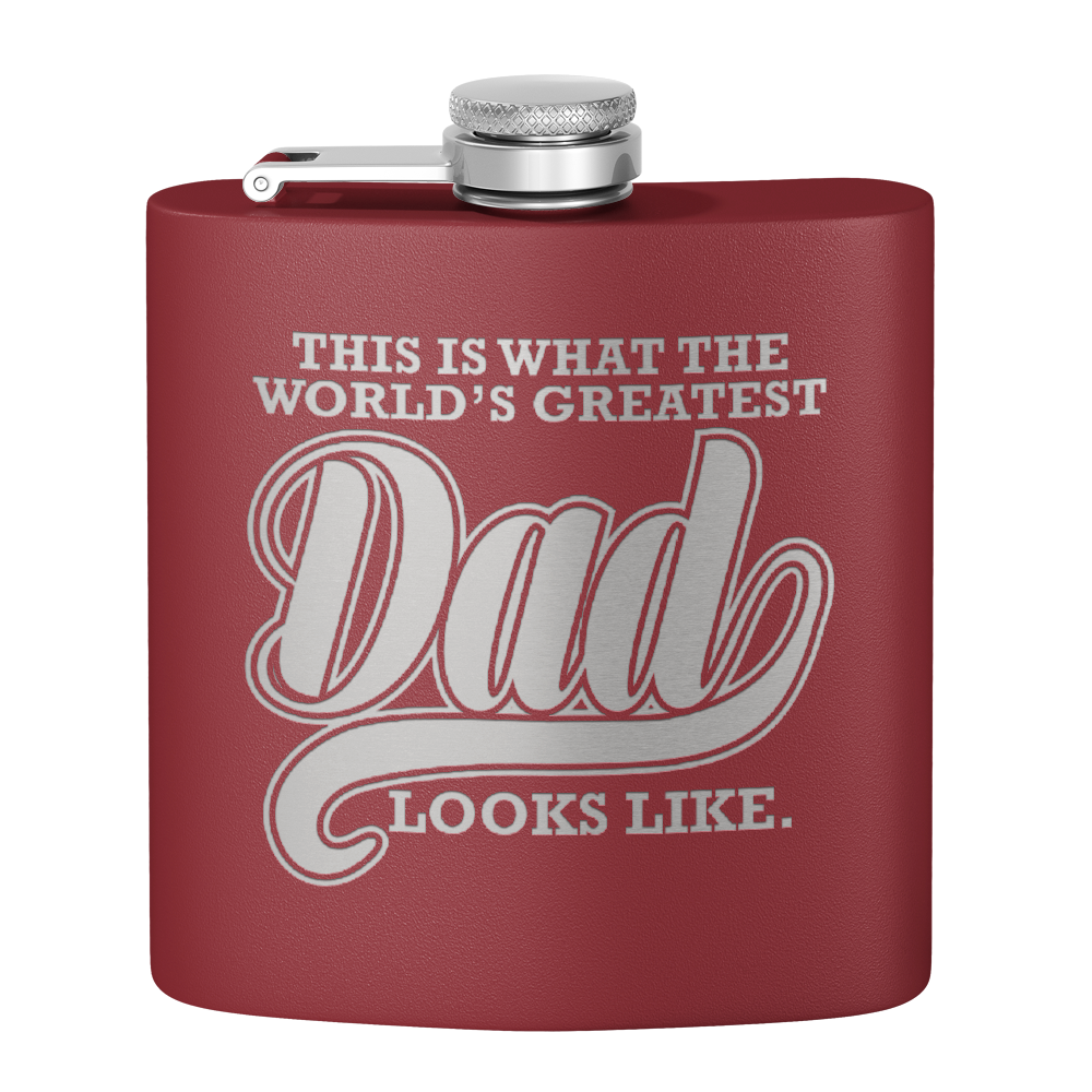 This is what the World's Greatest Dad Looks Like 6oz Stainless Steel Hip Flask