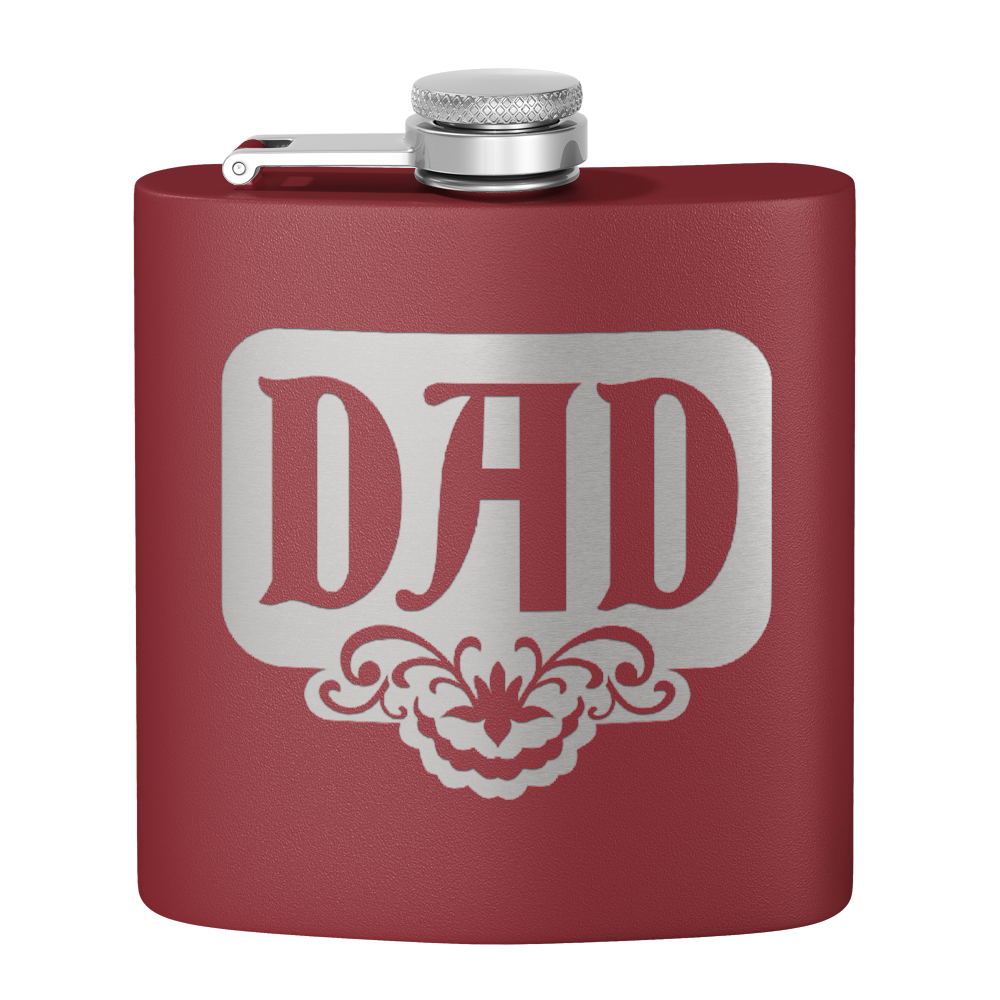 Dad Design 6oz Stainless Steel Hip Flask