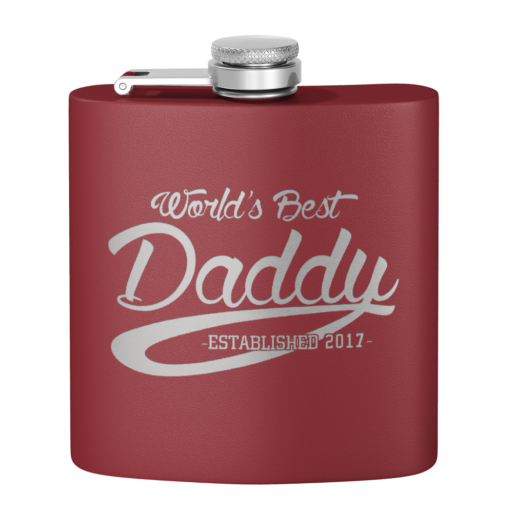 World's Best Daddy 6oz Stainless Steel Hip Flask