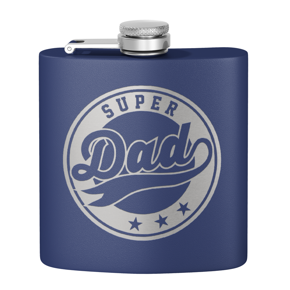 Super Dad 6oz Stainless Steel Hip Flask