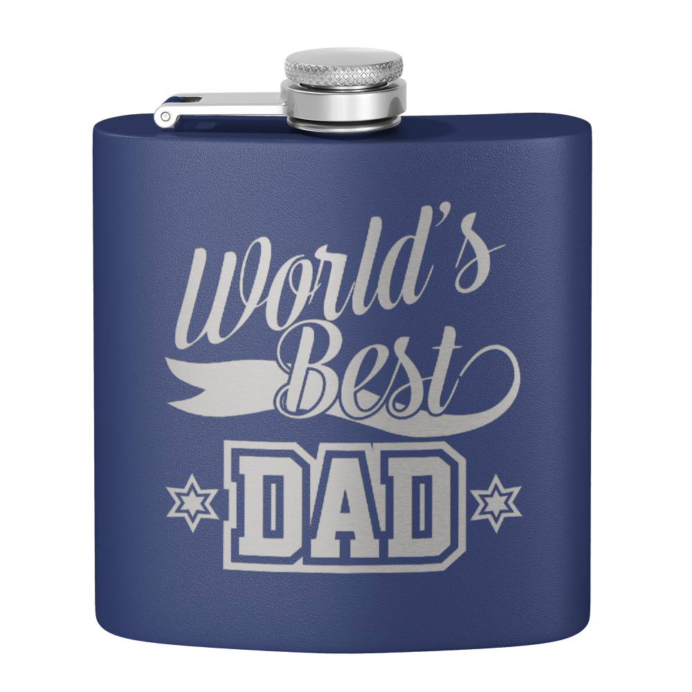 World's Best Dad 6oz Stainless Steel Hip Flask