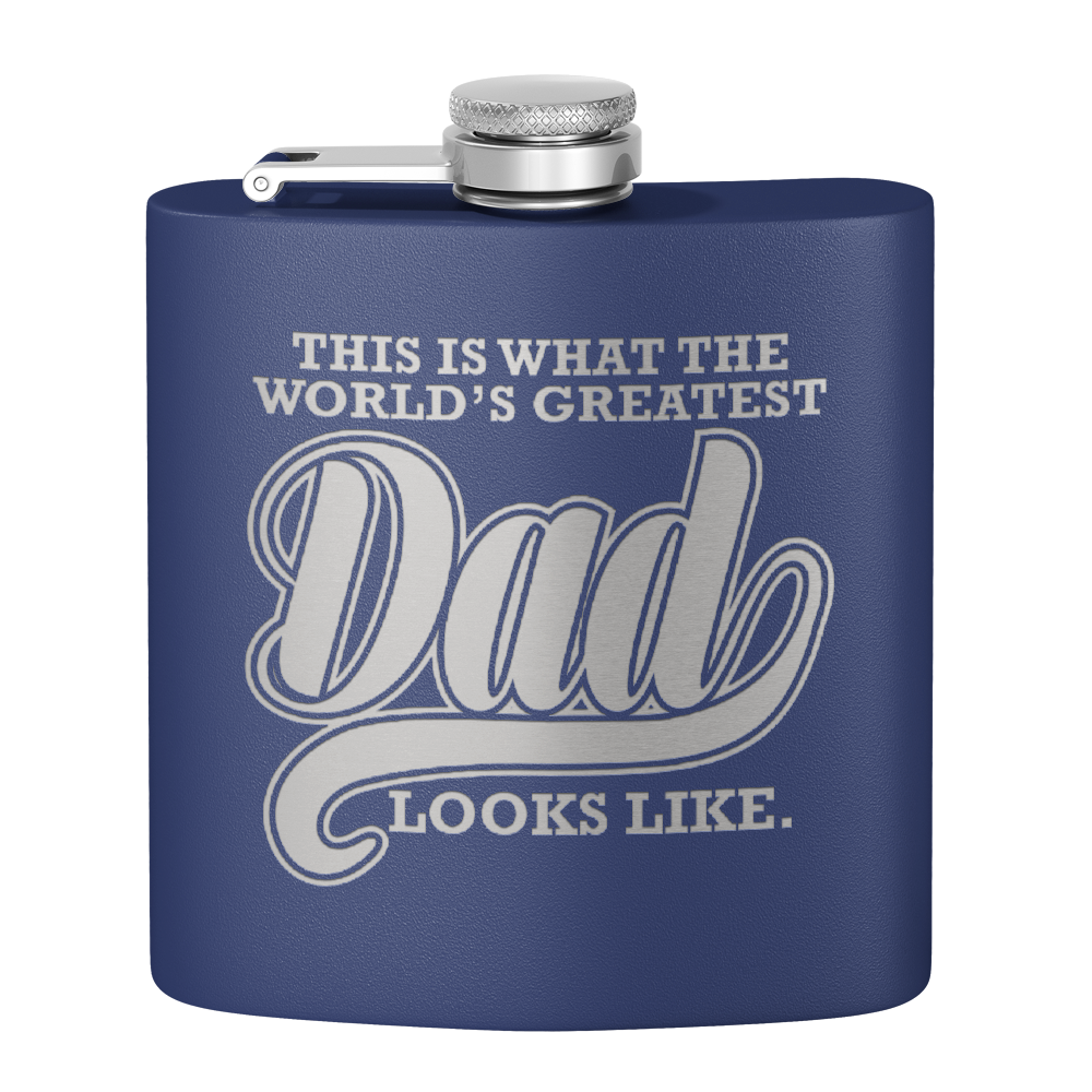 This is what the World's Greatest Dad Looks Like 6oz Stainless Steel Hip Flask