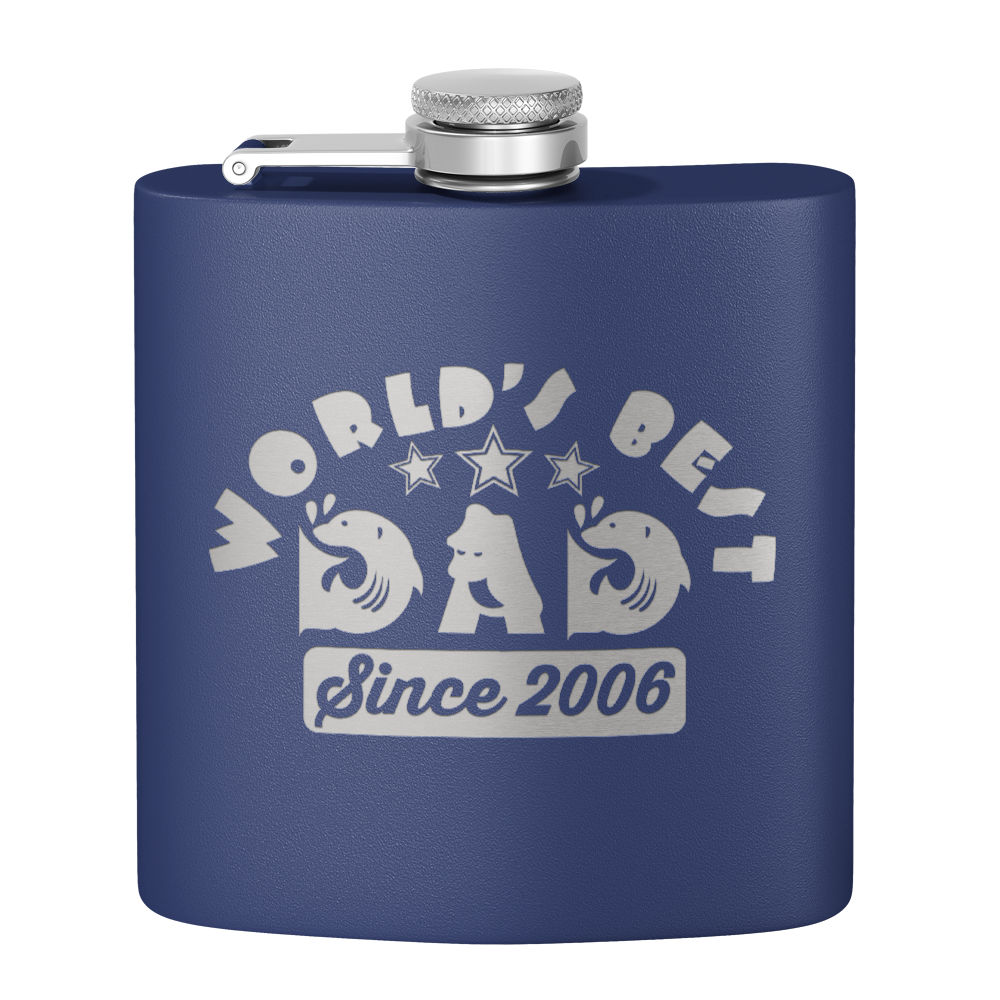 World's Best Dad Since 6oz Stainless Steel Hip Flask