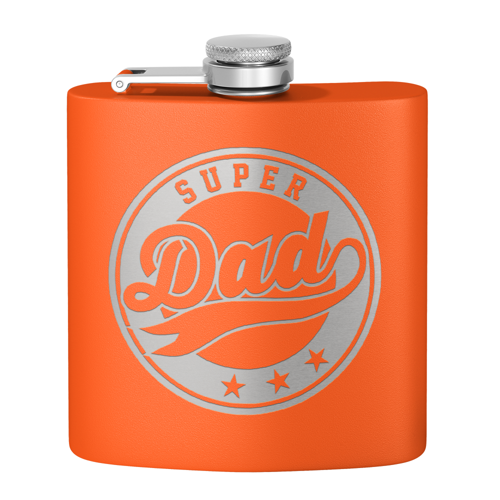 Super Dad 6oz Stainless Steel Hip Flask