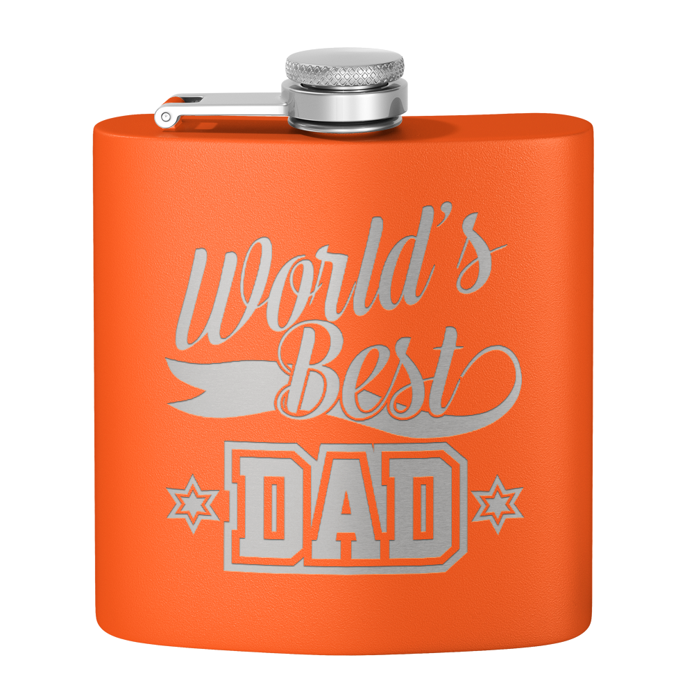 World's Best Dad 6oz Stainless Steel Hip Flask