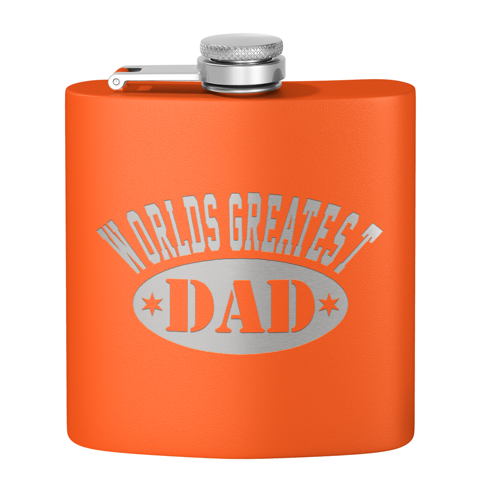 World's Greatest Dad 6oz Stainless Steel Hip Flask