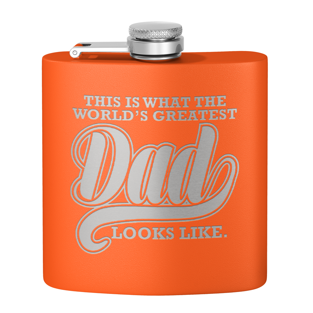 This is what the World's Greatest Dad Looks Like 6oz Stainless Steel Hip Flask