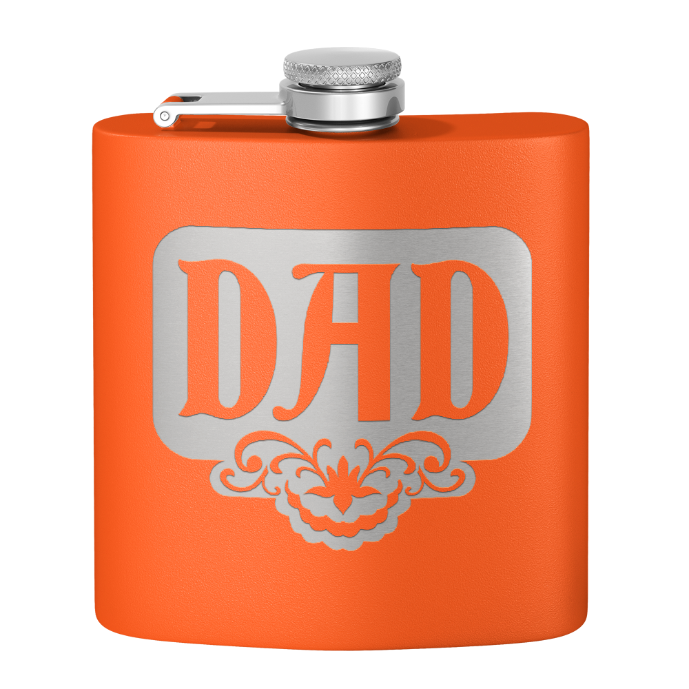 Dad Design 6oz Stainless Steel Hip Flask