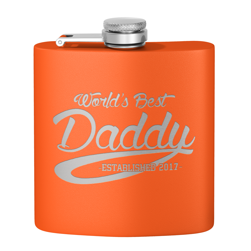 World's Best Daddy 6oz Stainless Steel Hip Flask
