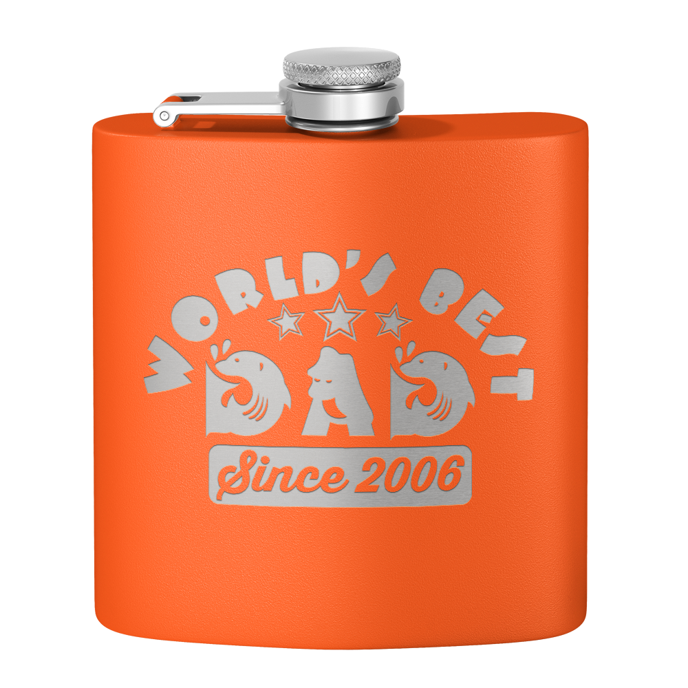 World's Best Dad Since 6oz Stainless Steel Hip Flask