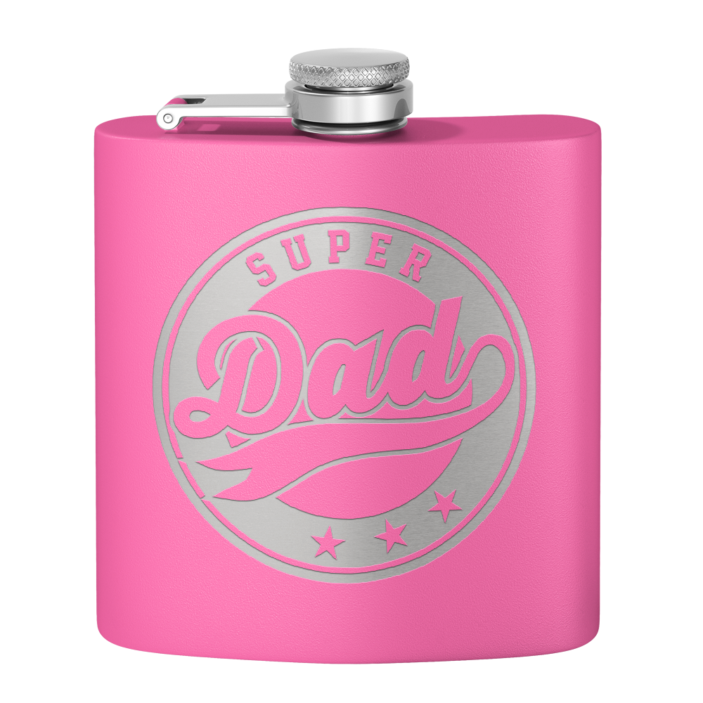 Super Dad 6oz Stainless Steel Hip Flask