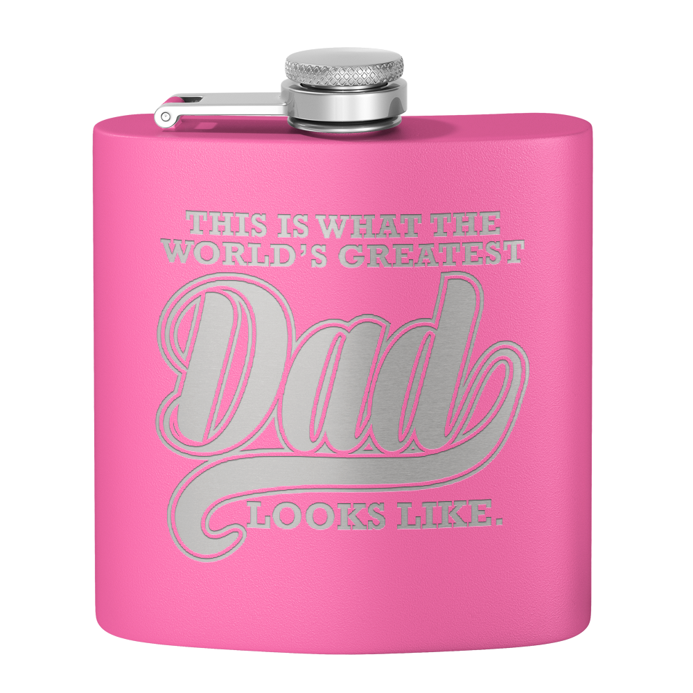 This is what the World's Greatest Dad Looks Like 6oz Stainless Steel Hip Flask
