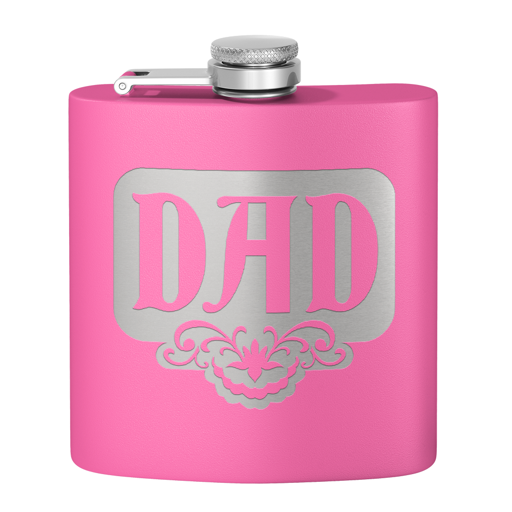 Dad Design 6oz Stainless Steel Hip Flask