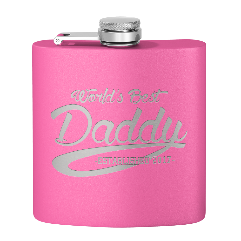 World's Best Daddy 6oz Stainless Steel Hip Flask