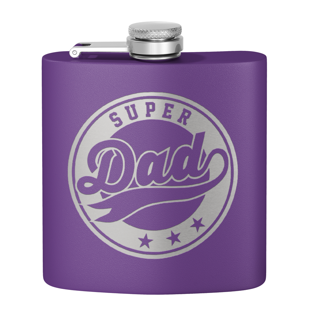 Super Dad 6oz Stainless Steel Hip Flask