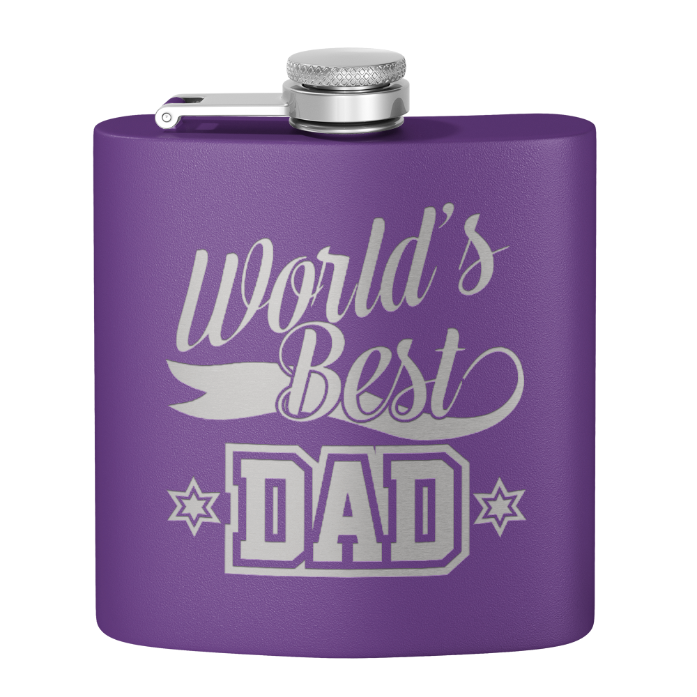 World's Best Dad 6oz Stainless Steel Hip Flask