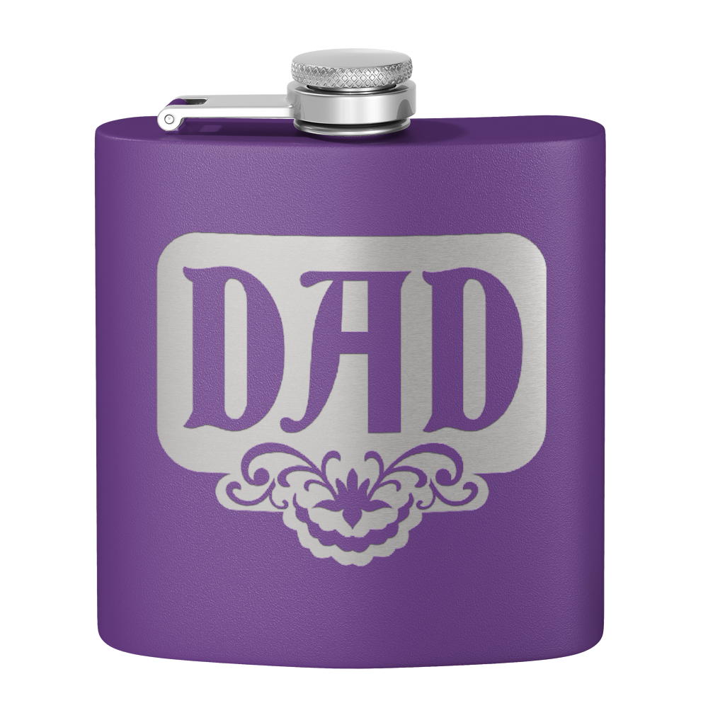 Dad Design 6oz Stainless Steel Hip Flask