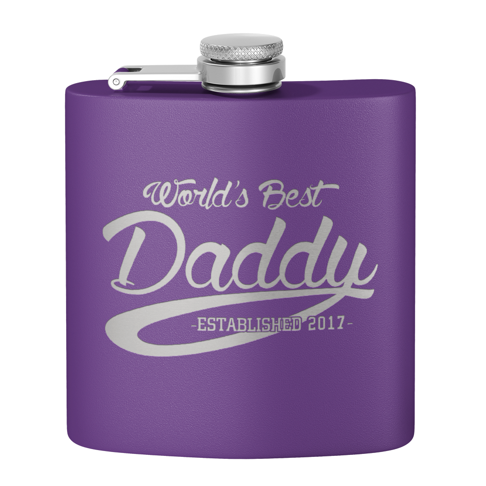World's Best Daddy 6oz Stainless Steel Hip Flask