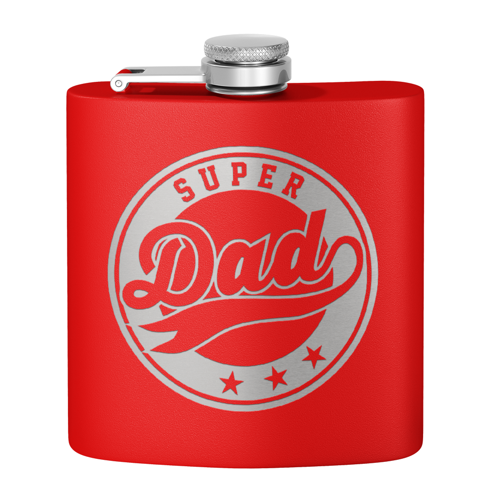 Super Dad 6oz Stainless Steel Hip Flask
