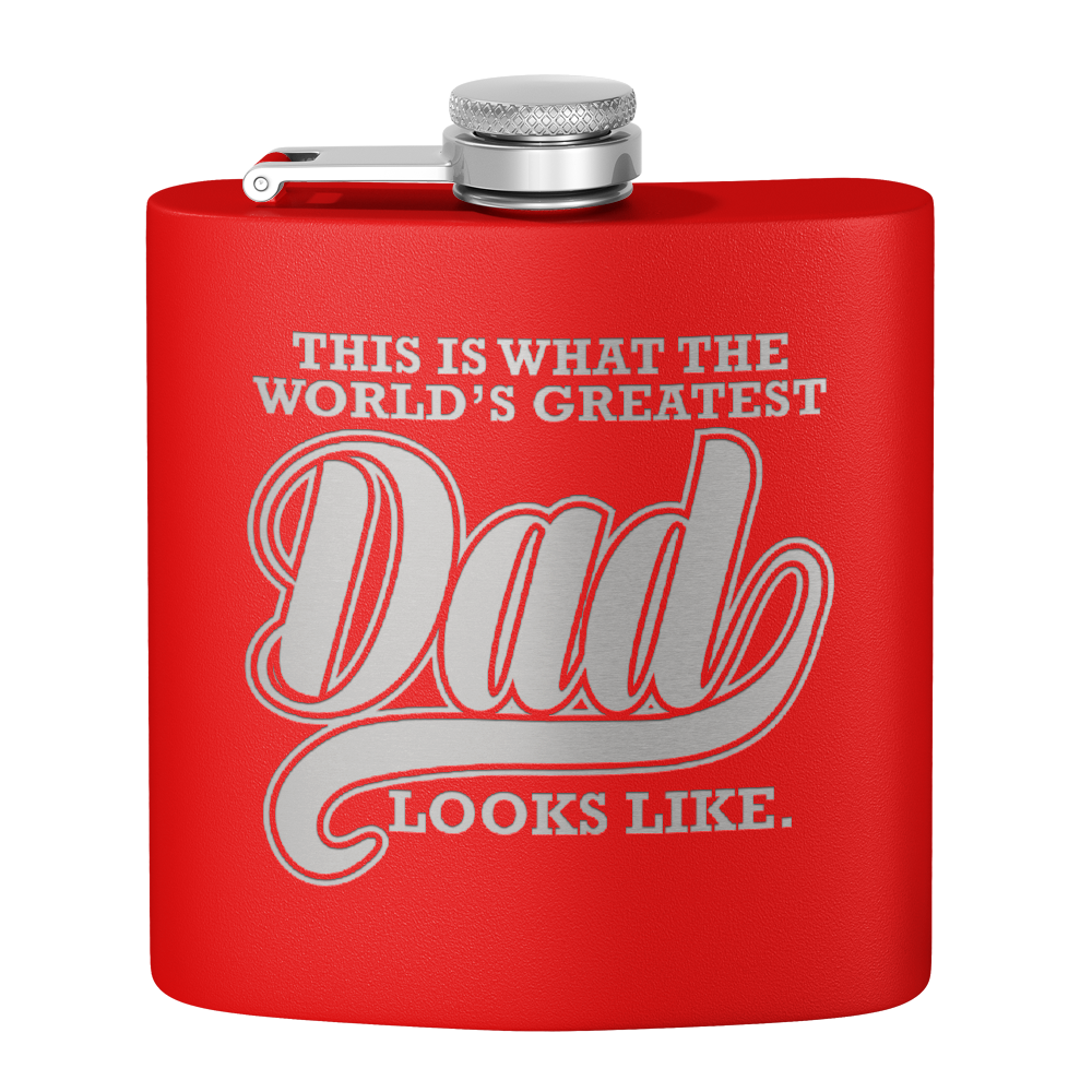 This is what the World's Greatest Dad Looks Like 6oz Stainless Steel Hip Flask