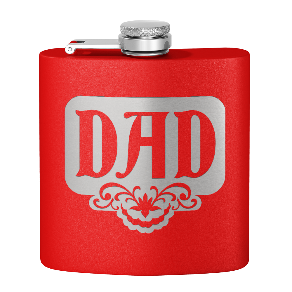 Dad Design 6oz Stainless Steel Hip Flask