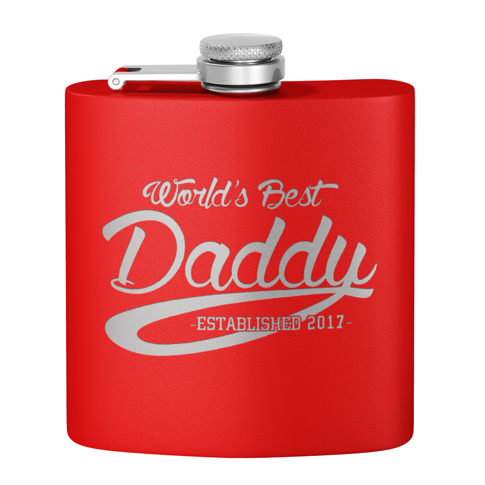World's Best Daddy 6oz Stainless Steel Hip Flask