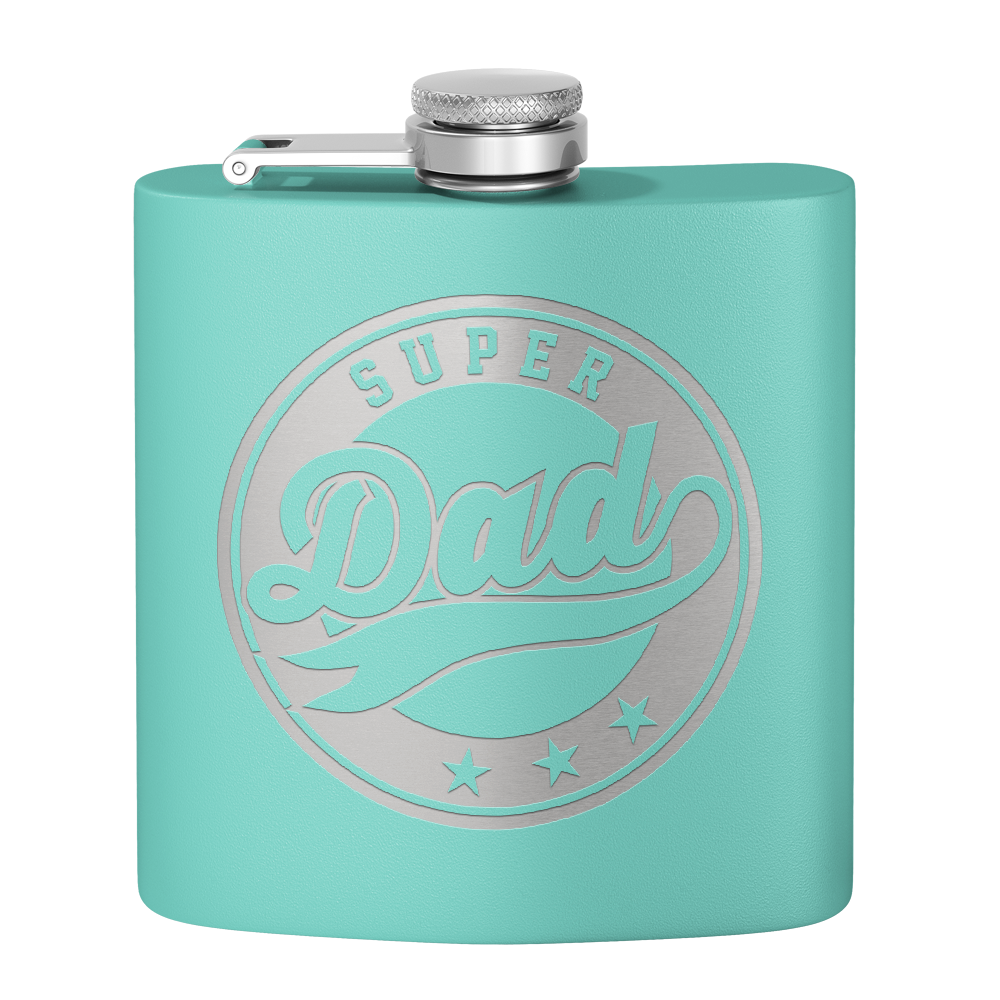 Super Dad 6oz Stainless Steel Hip Flask