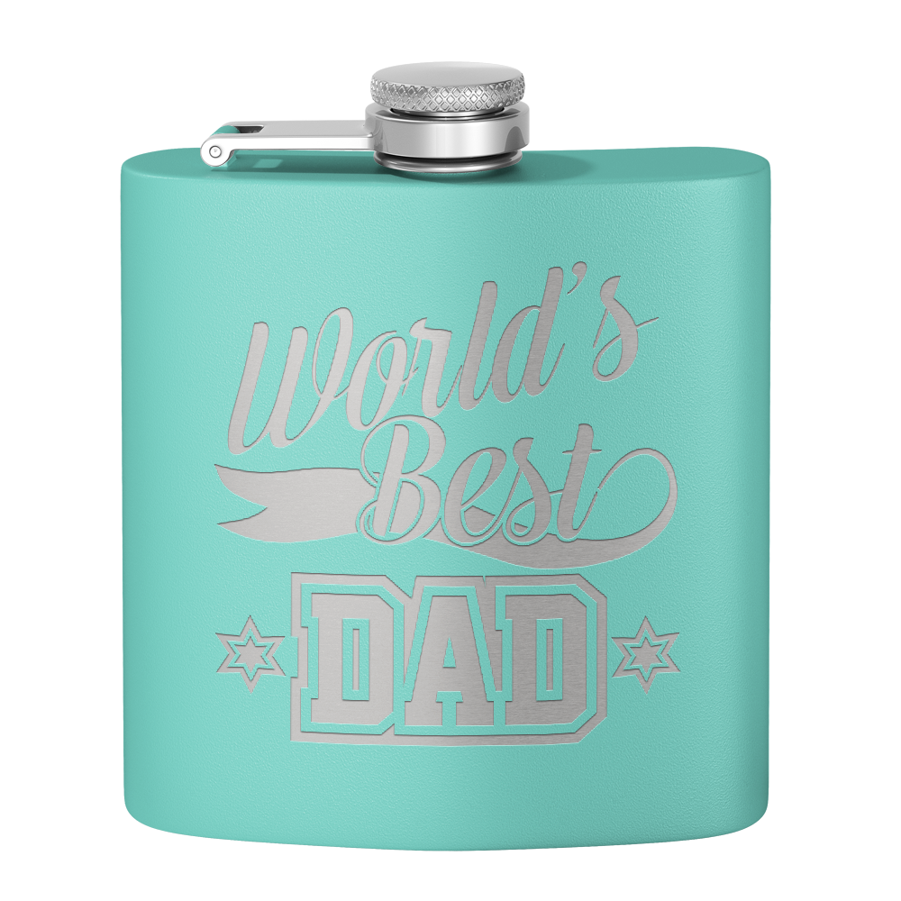 World's Best Dad 6oz Stainless Steel Hip Flask