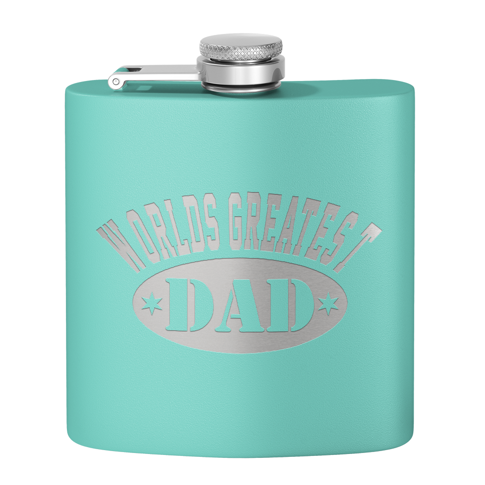 World's Greatest Dad 6oz Stainless Steel Hip Flask