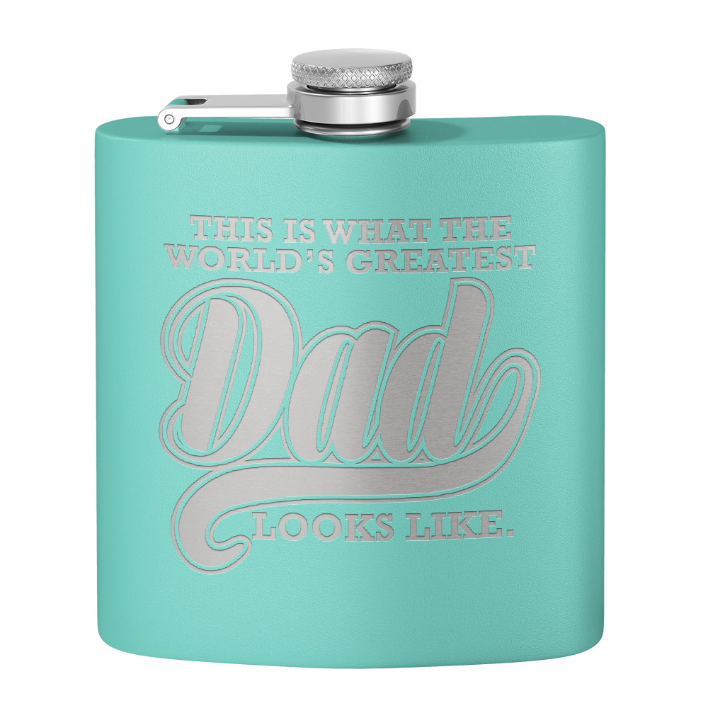 This is what the World's Greatest Dad Looks Like 6oz Stainless Steel Hip Flask