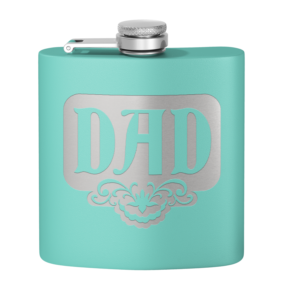 Dad Design 6oz Stainless Steel Hip Flask