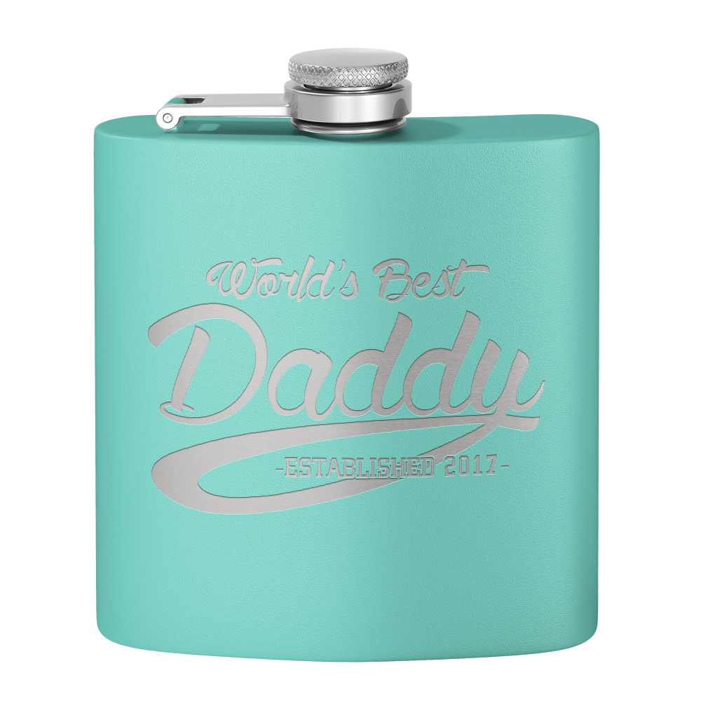 World's Best Daddy 6oz Stainless Steel Hip Flask