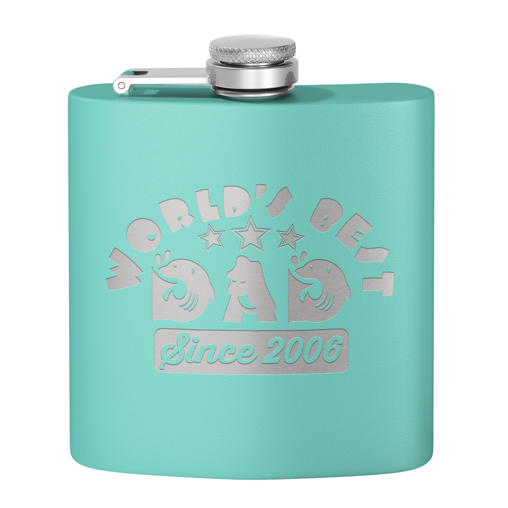 World's Best Dad Since 6oz Stainless Steel Hip Flask