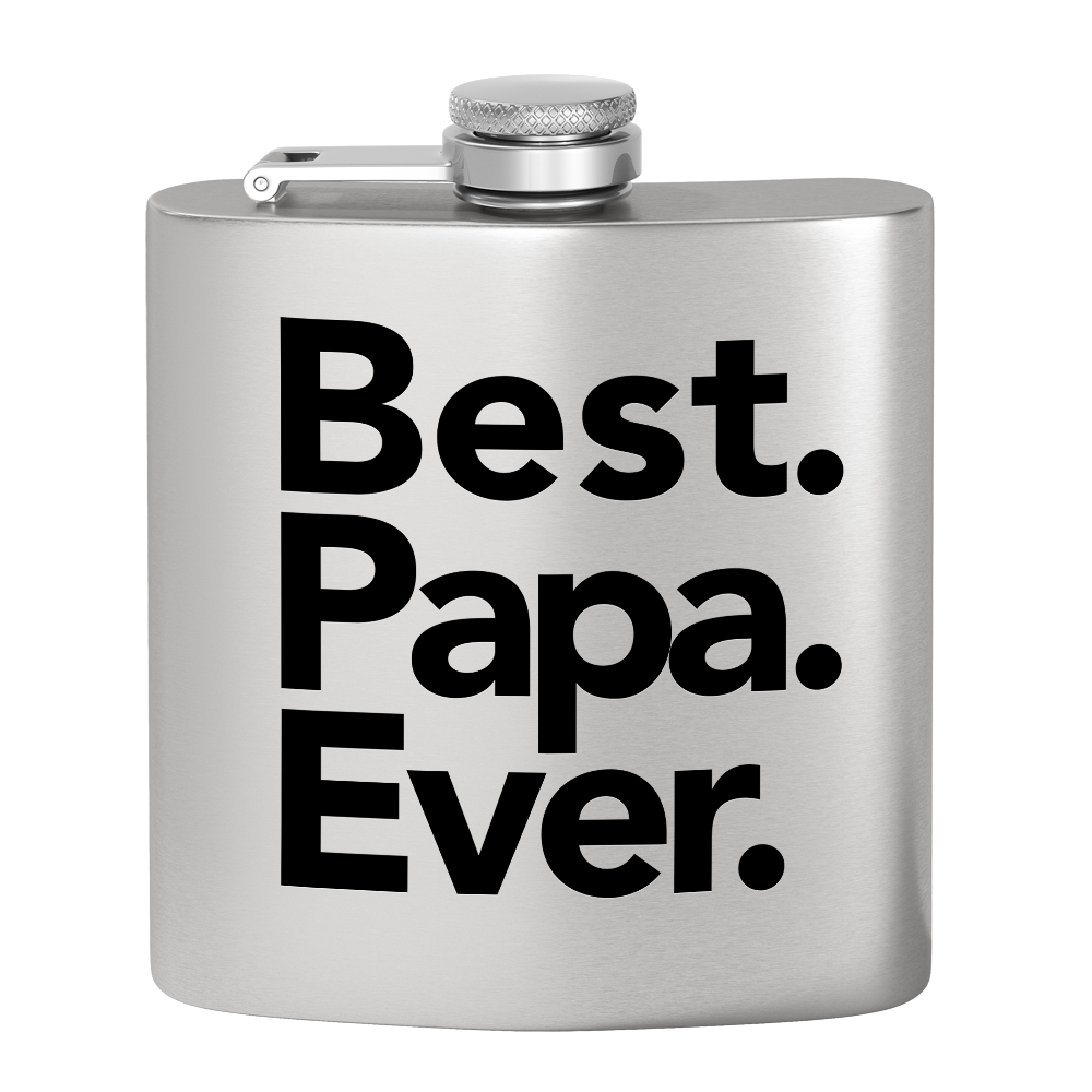 Best Papa Ever 6oz Stainless Steel Hip Flask