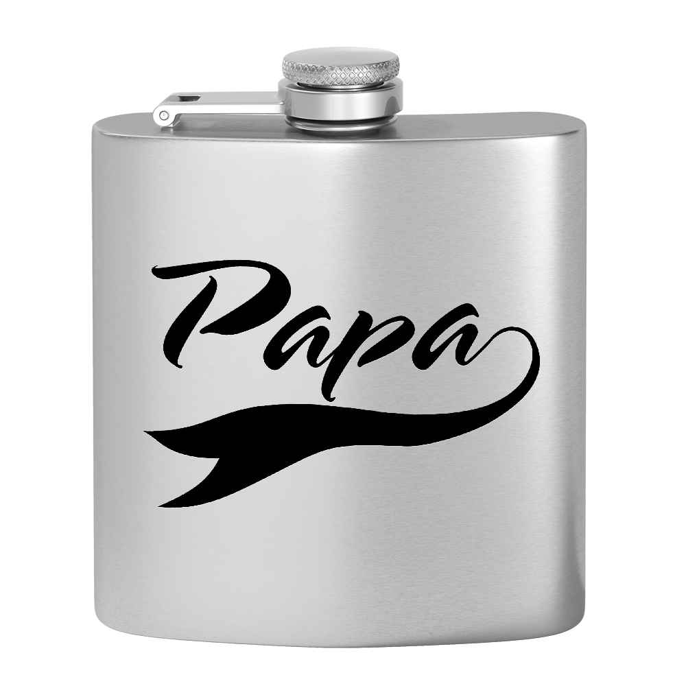 Papa 6oz Stainless Steel Hip Flask