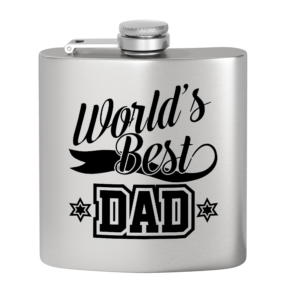 World's Best Dad 6oz Stainless Steel Hip Flask