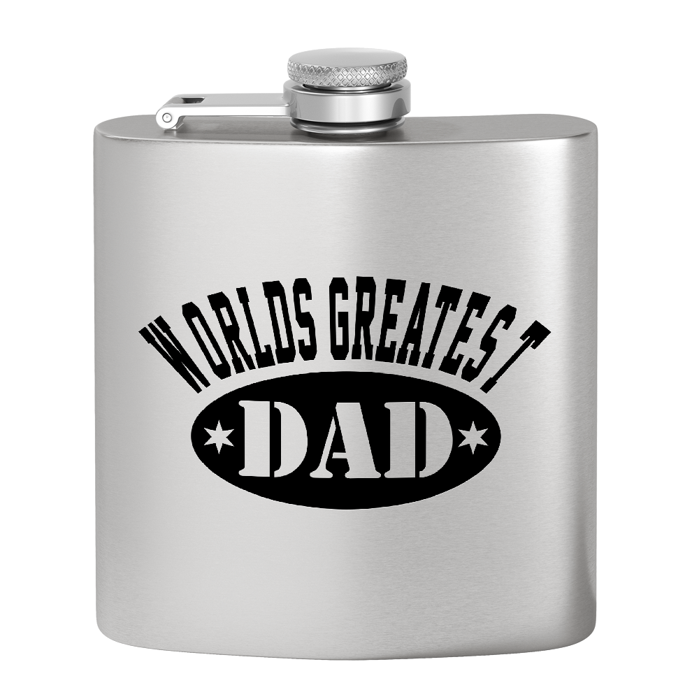 World's Greatest Dad 6oz Stainless Steel Hip Flask