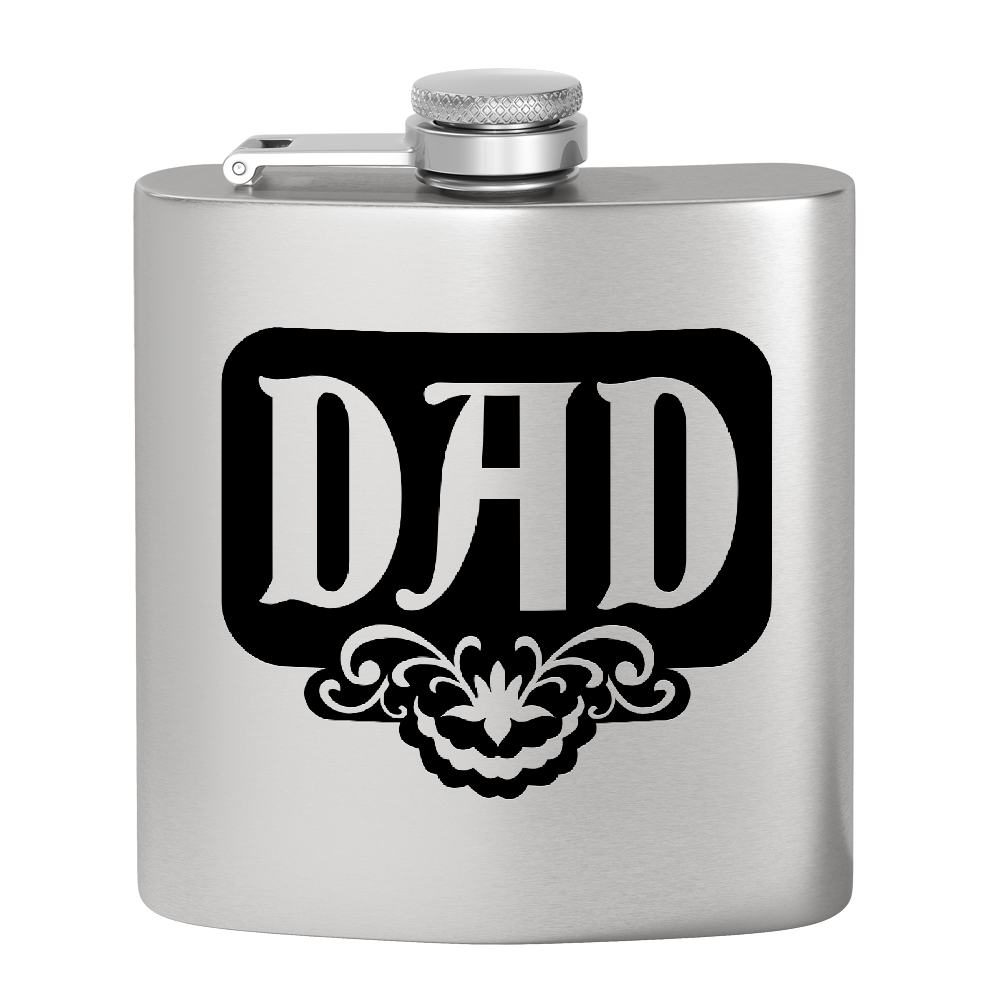 Dad Design 6oz Stainless Steel Hip Flask