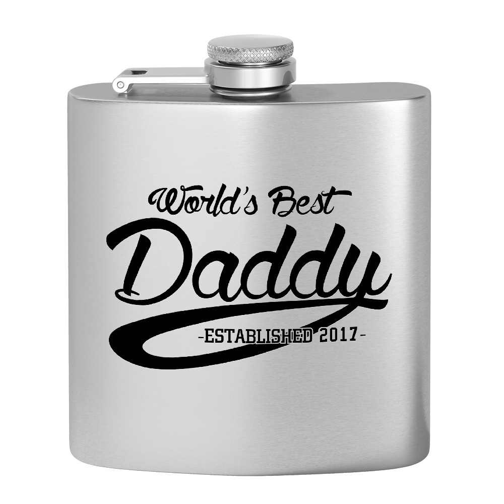 World's Best Daddy 6oz Stainless Steel Hip Flask