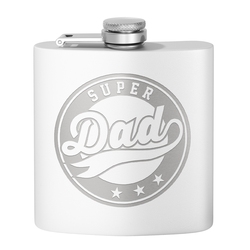 Super Dad 6oz Stainless Steel Hip Flask