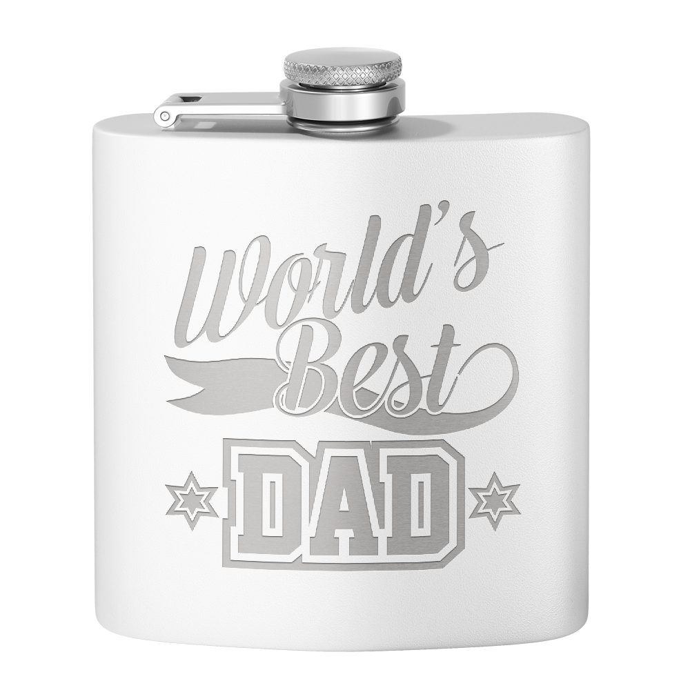 World's Best Dad 6oz Stainless Steel Hip Flask